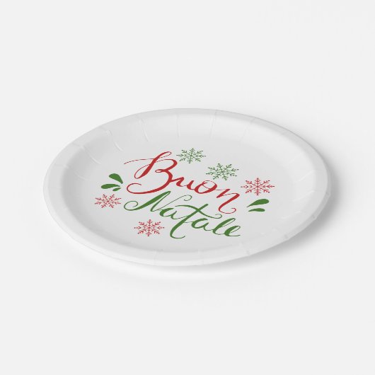 Italiaanse rode kerst papieren bordje (Gekanteld)