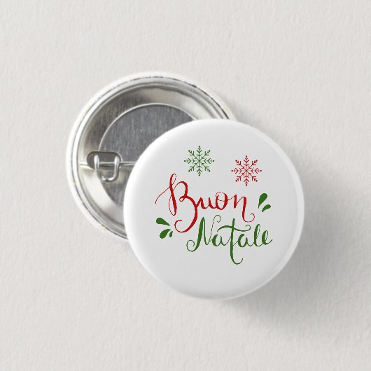 Italiaanse rode kerst ronde button 3,2 cm (Voorkant /achterkant)