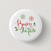Italiaanse rode kerst ronde button 3,2 cm (Voorkant)