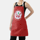 Italiaanse rode liefde vlag gepersonaliseerde volw schort (Insitu)