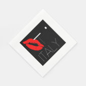 Italiaanse Rode Lipstick Kiss Servetten (Hoek)