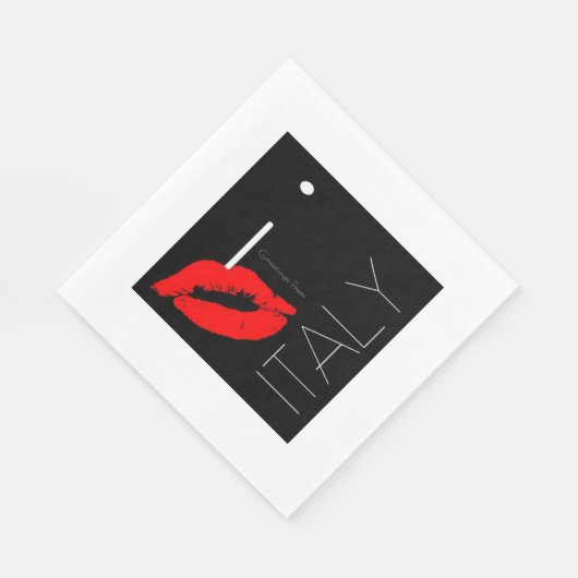 Italiaanse Rode Lipstick Kiss Servetten (Hoek)
