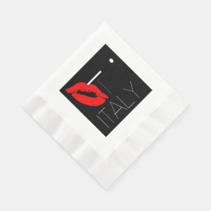 Italiaanse Rode Lipstick Kiss Servetten