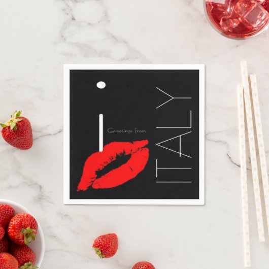 Italiaanse Rode Lipstick Kiss Servetten (Insitu)