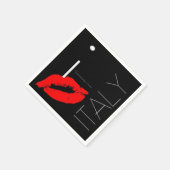 Italiaanse Rode Lipstick Kiss Servetten (Hoek)
