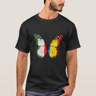 Italiaanse Roemeense vlag vlinder T-shirt