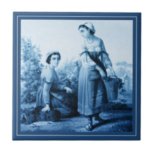 Italiaanse  Rome 1873 Delft Blue Style Tegel Tegeltje