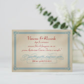 Italiaanse RSVP Rood White & Blue DIY Wedding RSVP (Staand voorkant)