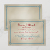 Italiaanse RSVP Rood White & Blue DIY Wedding RSVP (Voorkant / Achterkant)