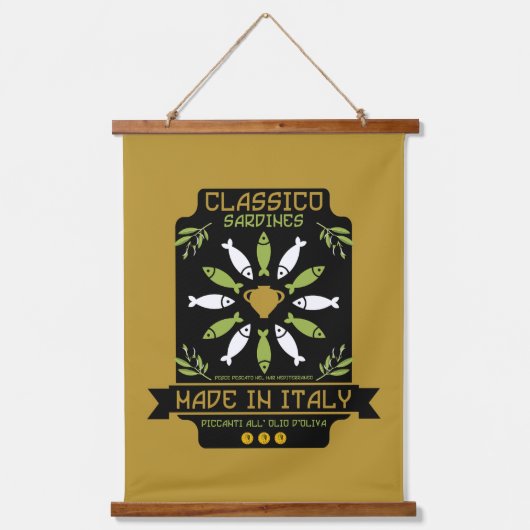 Italiaanse sardines Art Print Keukengeschenk Hangend Wandkleed (Voorkant)