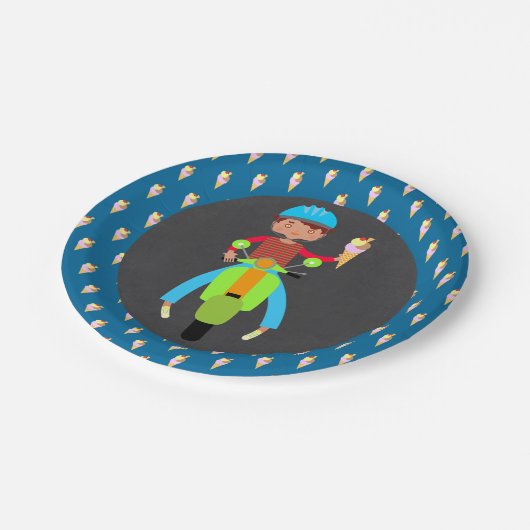 Italiaanse scooter Birthday Party Papieren Bordje (Gekanteld)