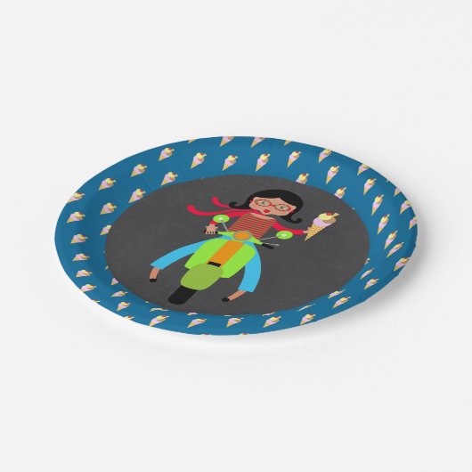 Italiaanse scooter Birthday Party Papieren Bordje (Gekanteld)