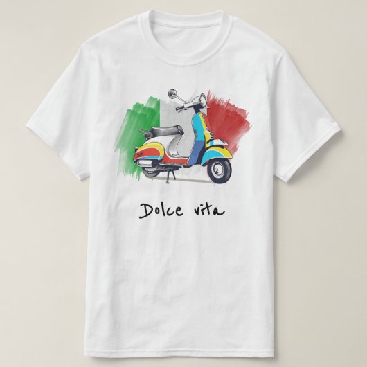 Italiaanse scooter, lief leven, dolce vita t-shirt (Design voorkant)
