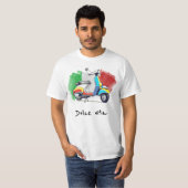 Italiaanse scooter, lief leven, dolce vita t-shirt (Voorkant volledig)
