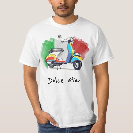 Italiaanse scooter, lief leven, dolce vita t-shirt (Voorkant)