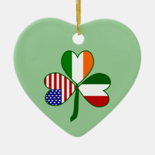 Italiaanse Shamrock Groene Achtergrond Keramisch Ornament