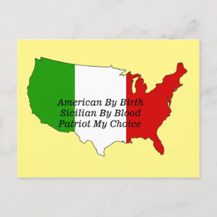 Italiaanse Siciliaanse patriot USA Map Briefkaart
