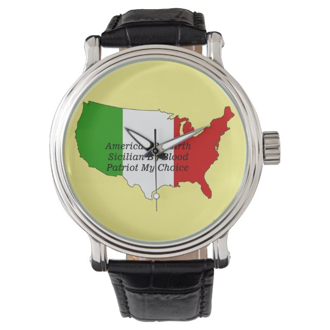 Italiaanse Siciliaanse patriot USA Map Horloge (Voorkant)