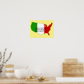 Italiaanse Siciliaanse patriot USA Map Poster (Keuken)