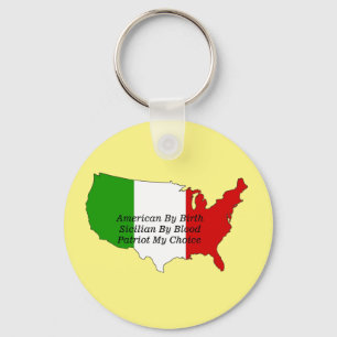 Italiaanse Siciliaanse patriot USA Map Sleutelhanger