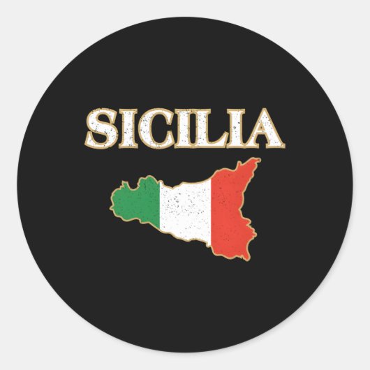 Italiaanse Siciliaanse Siciliaanse kaart Ronde Sticker (Voorkant)