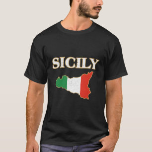 Italiaanse Siciliaanse Siciliaanse kaart T-shirt