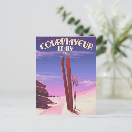 Italiaanse ski-poster briefkaart (Staand voorkant)