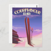 Italiaanse ski-poster briefkaart (Voorkant / Achterkant)