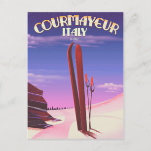 Italiaanse ski-poster briefkaart