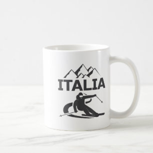 Italiaanse skiër skioord skivakantie koffiemok