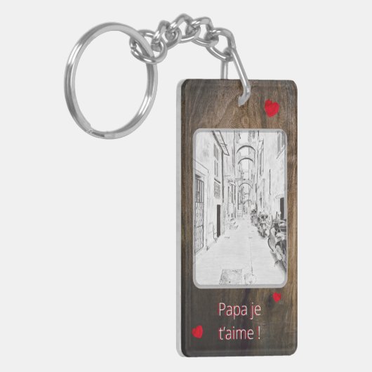 Italiaanse smalle straat - Vaderdag Sleutelhanger (Voorkant Links)