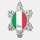 Italiaanse sneeuwvlok, Italiaanse vlag Tin Sneeuwvlok Ornament (Rechts)