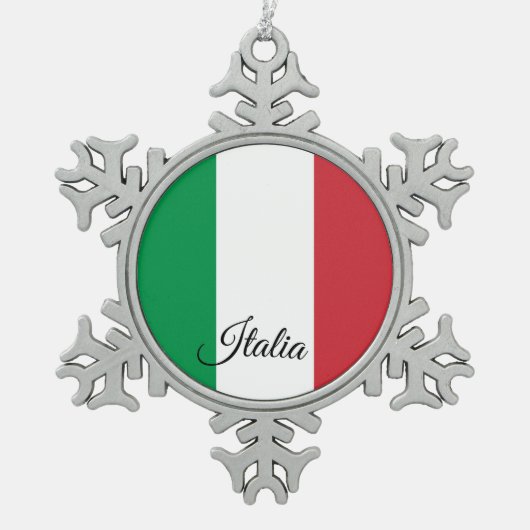 Italiaanse sneeuwvlok, Italiaanse vlag Tin Sneeuwvlok Ornament (Voorkant)
