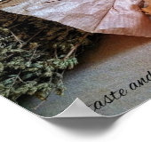 Italiaanse snijplank met bijbelvers Psalm 34:8 Poster (Hoek)