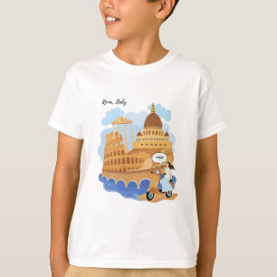 Italiaanse souvenirmeisje op fiets die ciao zegt - t-shirt