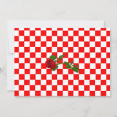 Italiaanse Spaghetti Dinner Invitaton - Rood/Wit Kaart (Achterkant)