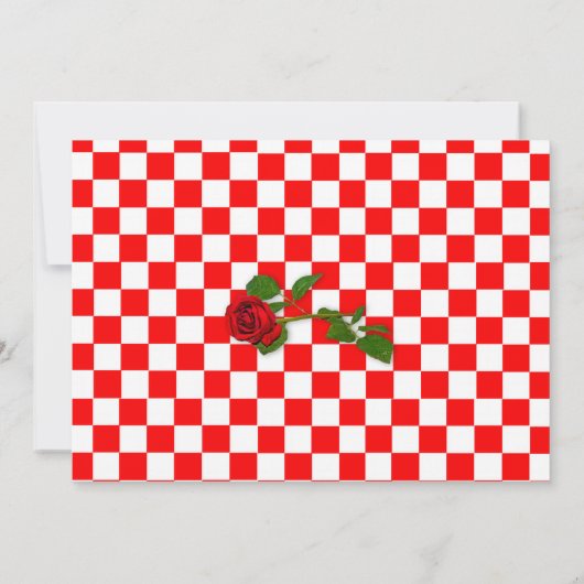 Italiaanse Spaghetti Dinner Invitaton - Rood/Wit Kaart (Achterkant)