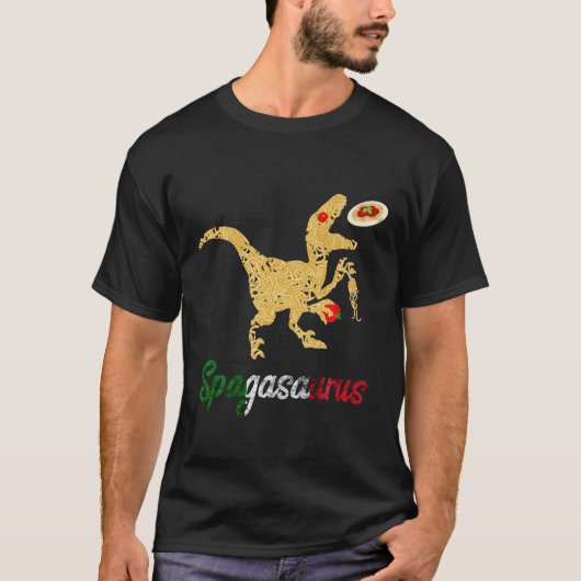 Italiaanse Spaghetti Dinosaurs Funny Pasta Dino No T-shirt (Voorkant)