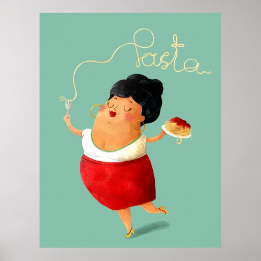 Italiaanse Spaghetti Donna Poster (Voorkant)