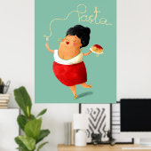 Italiaanse Spaghetti Donna Poster (Thuiskantoor)
