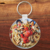 Italiaanse spaghetti met mosselen Sleutelhanger (Voorkant)