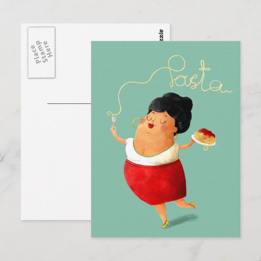 Italiaanse Spaghetti Pasta Lover Briefkaart (Voorkant / Achterkant)