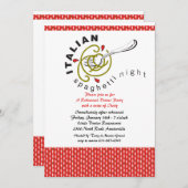Italiaanse Spaghetti Rehearsal Dinner Invitation Kaart (Voorkant / Achterkant)