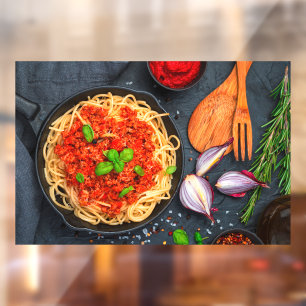 Italiaanse spaghetti tomatensaus Basil Raamsticker