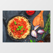 Italiaanse spaghetti tomatensaus Basil Raamsticker (Vel)