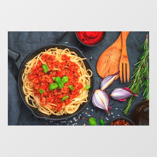 Italiaanse spaghetti tomatensaus Basil Raamsticker (Vel)