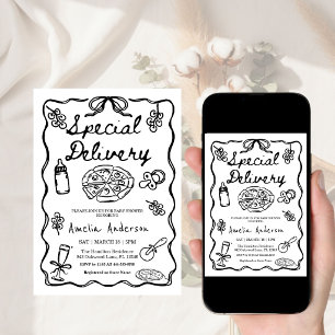 Italiaanse speciale bezorging speelse babyshower kaart