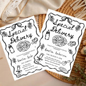 Italiaanse speciale bezorging speelse babyshower kaart