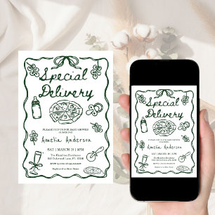 Italiaanse speciale bezorging speelse babyshower kaart