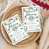 Italiaanse speciale bezorging speelse babyshower kaart